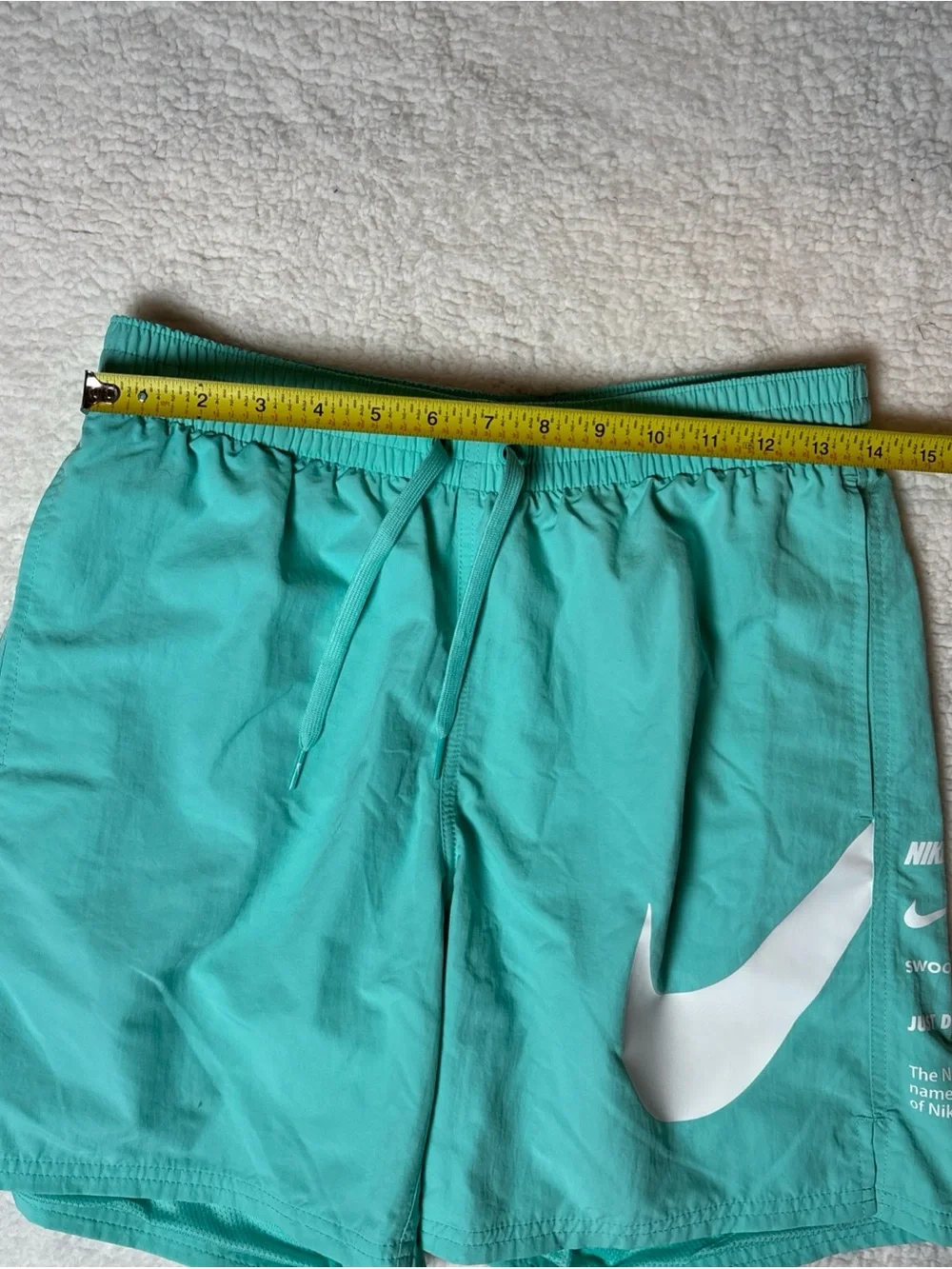 Nike Swim Volley Shorts Blue Big Swoosh Logo Mesh Lined Men's Small NWT